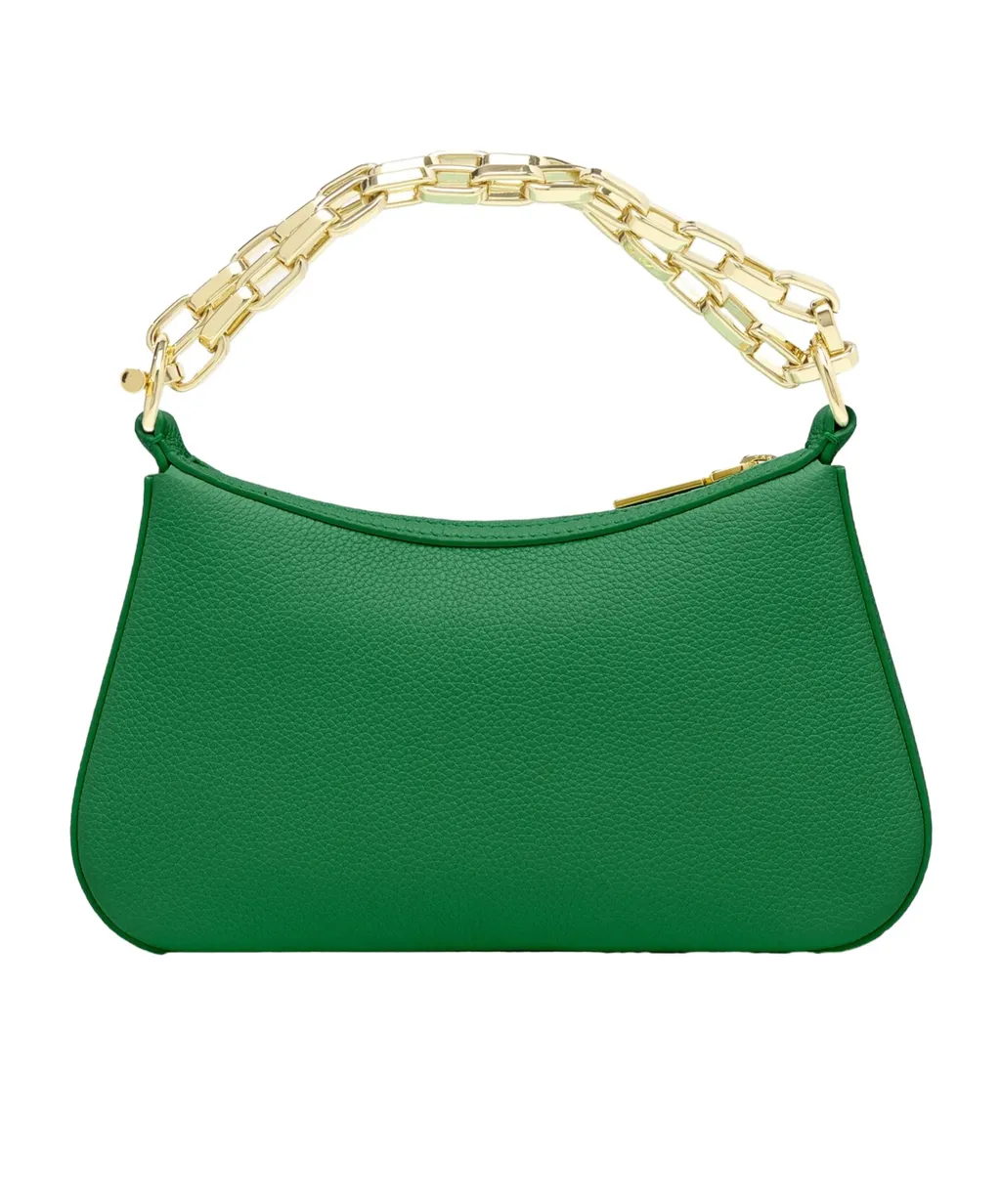 T-Bar Chain-Strap Leather Tote Bag
