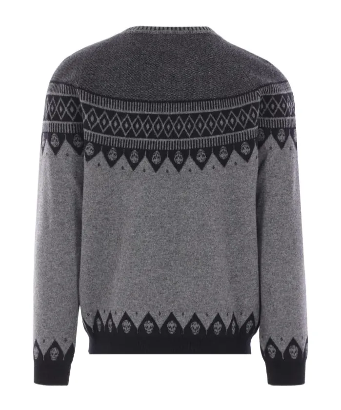 Skull-Motif Wool Sweater
