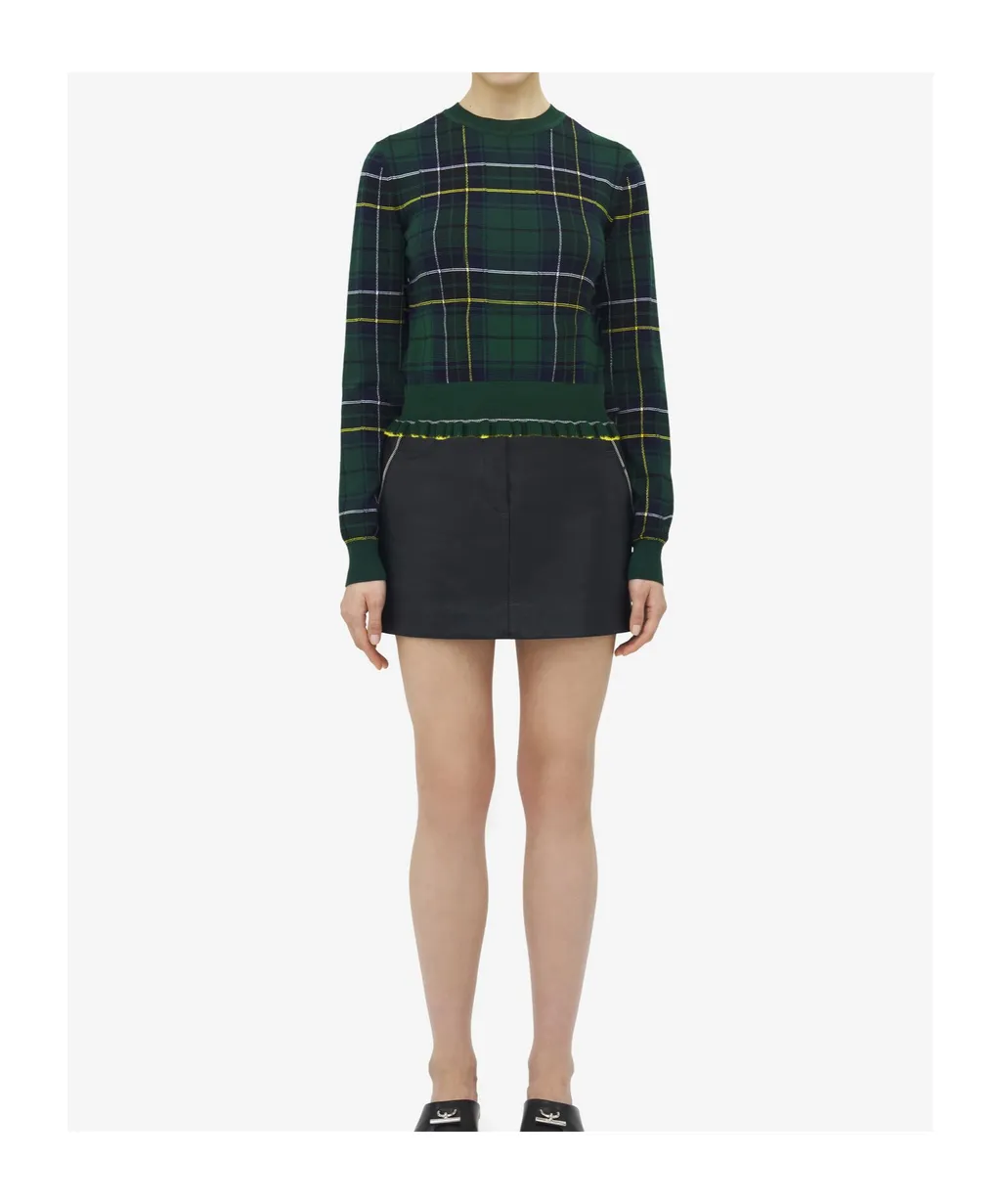 Tartan Ruffled Sweater