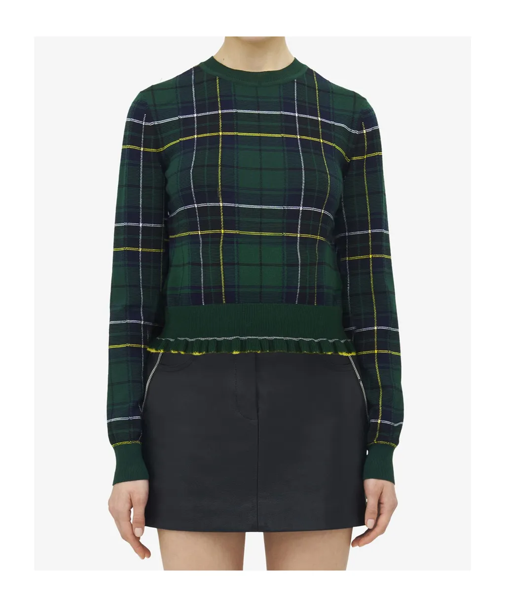 Tartan Ruffled Sweater