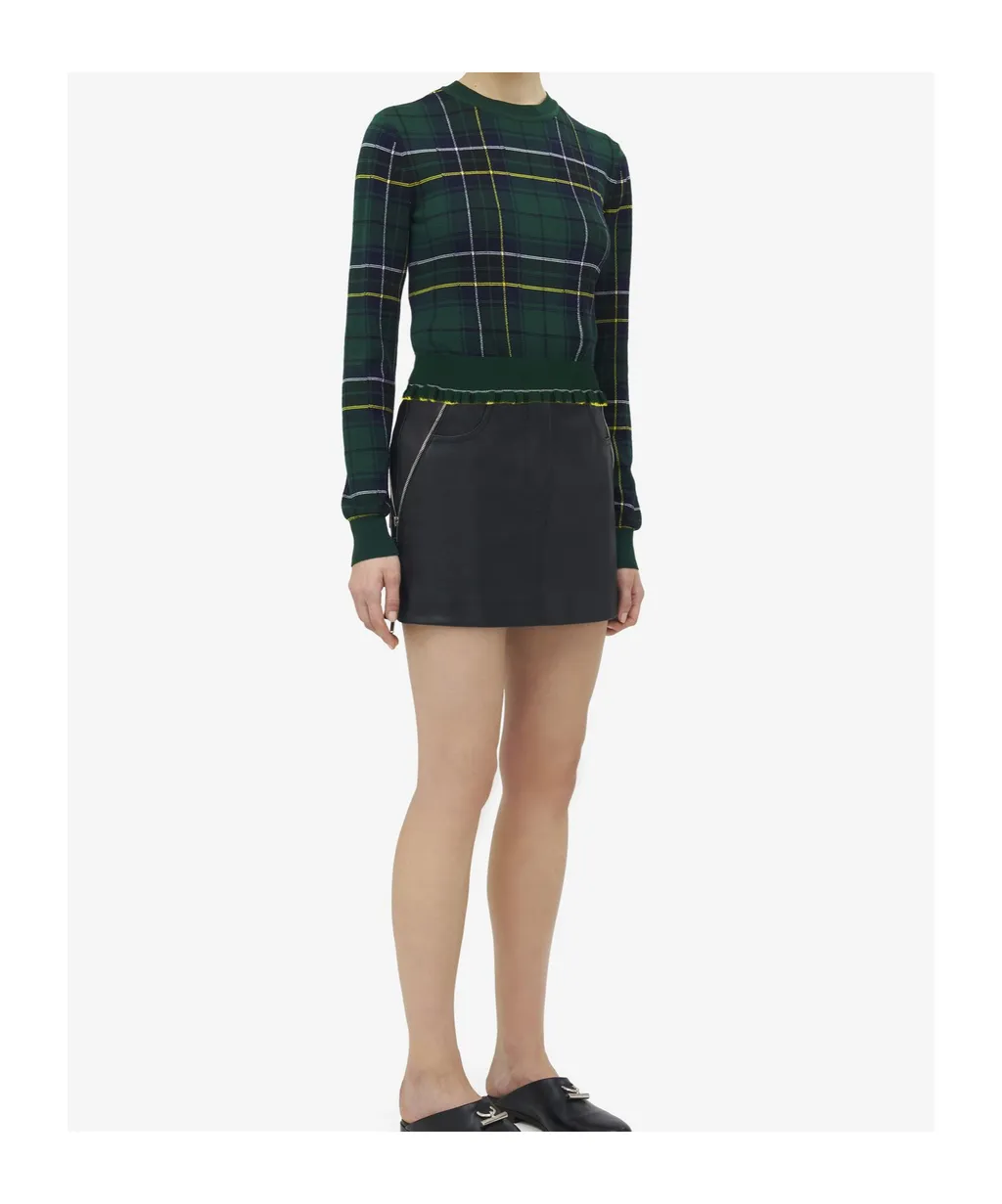 Tartan Ruffled Sweater