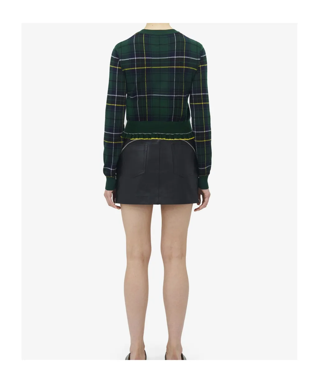 Tartan Ruffled Sweater