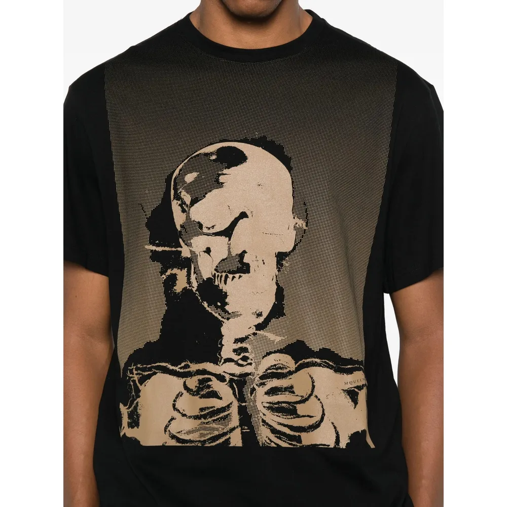 Skeleton Print Cotton T-Shirt