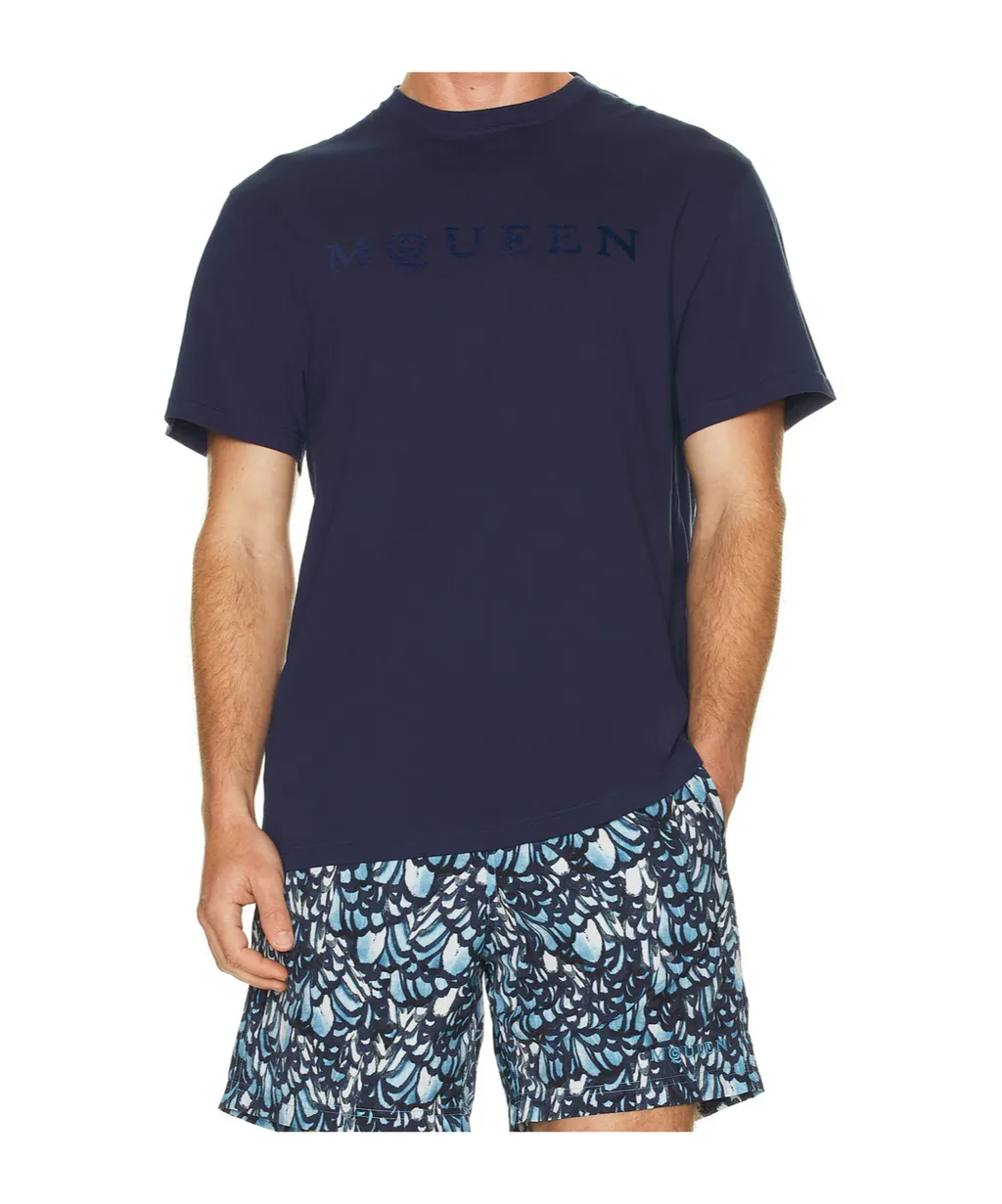 Flocked-Logo Crewneck T-Shirt