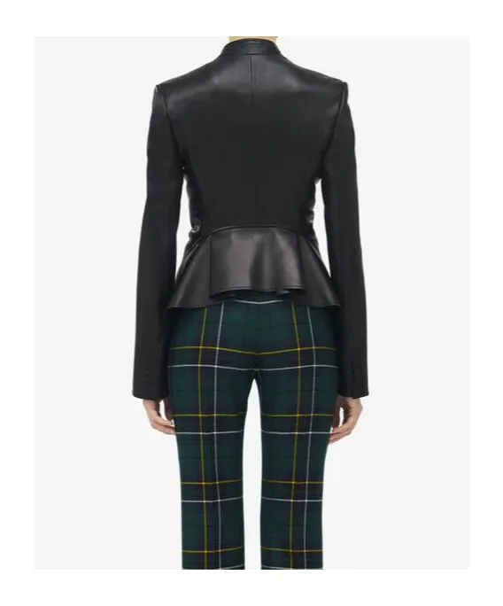 Peplum Tailored Leather Jacket