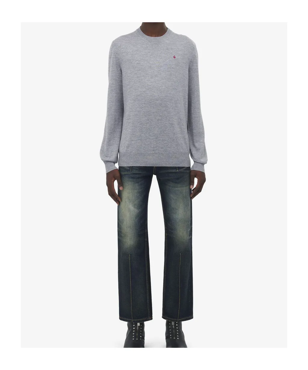 Merino Wool Inverted Skull Jumper