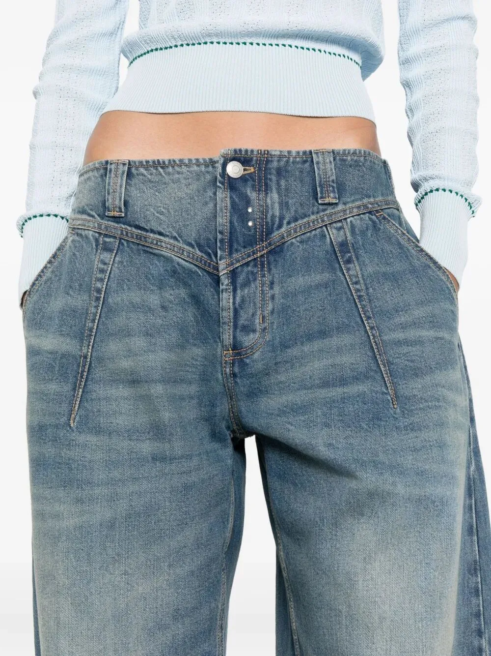 Whiskering Effect Jeans