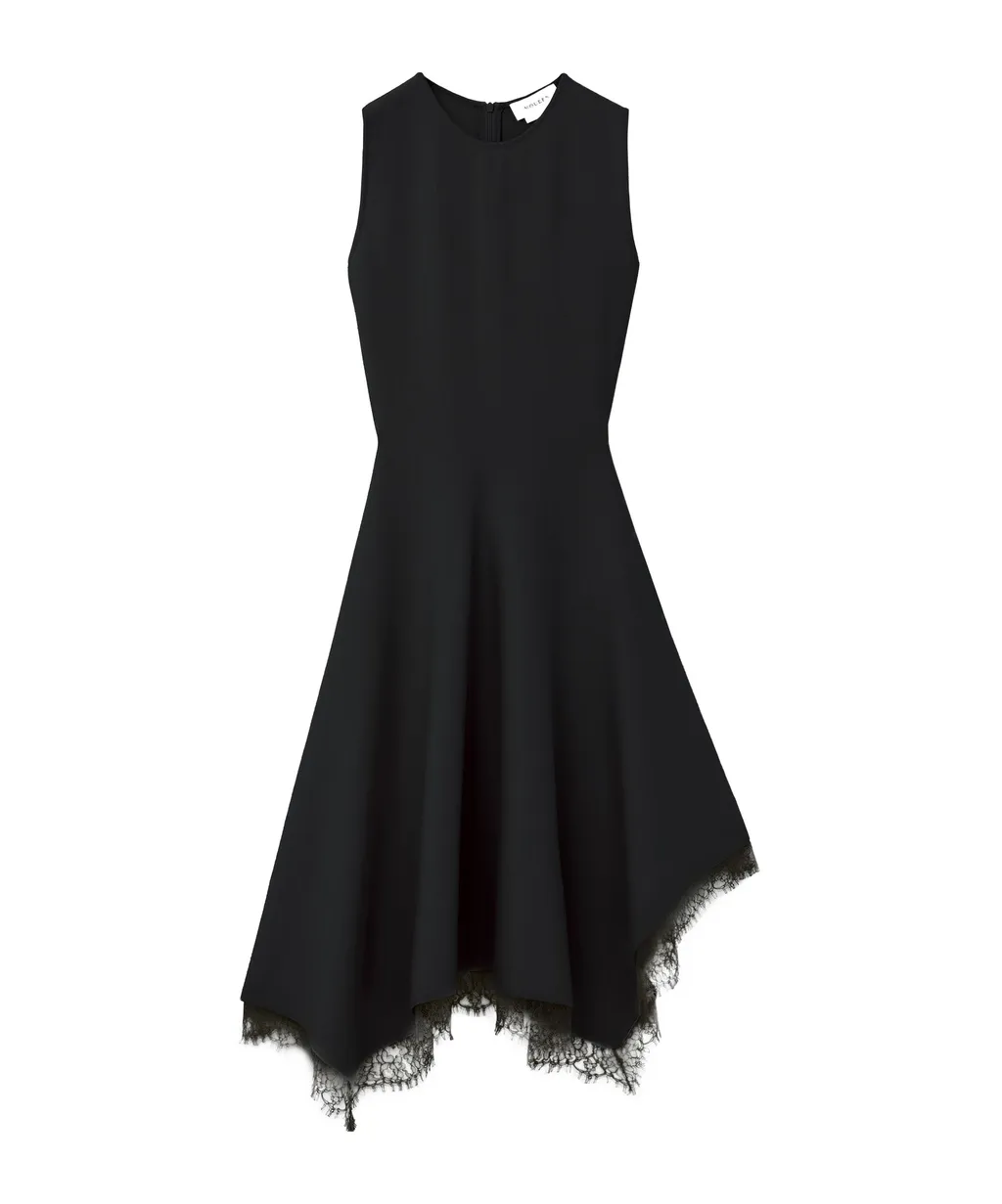 Lace Detail Asymmetric Dress