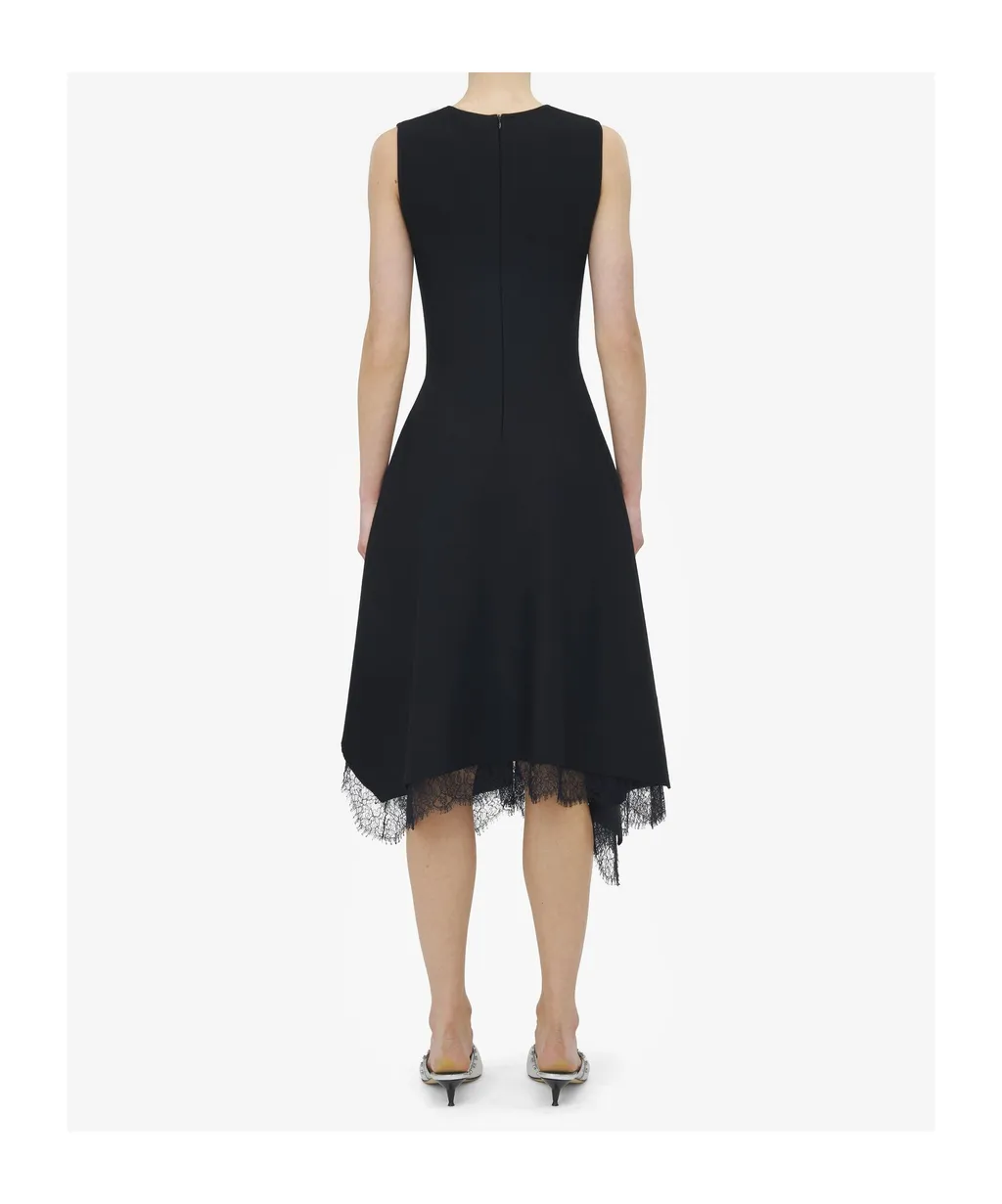 Lace Detail Asymmetric Dress