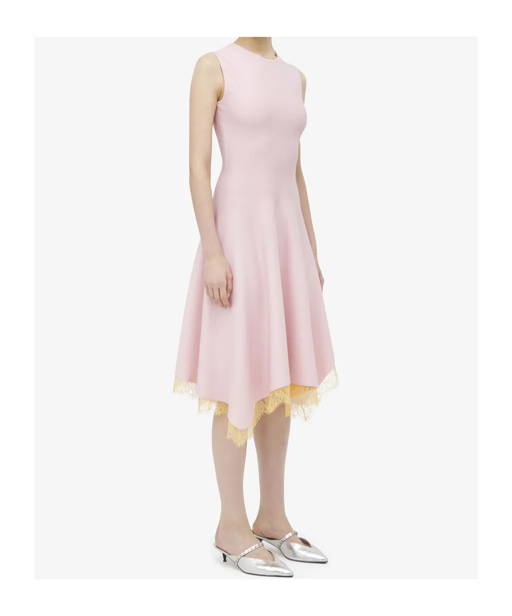Lace Detail Asymmetric Dress