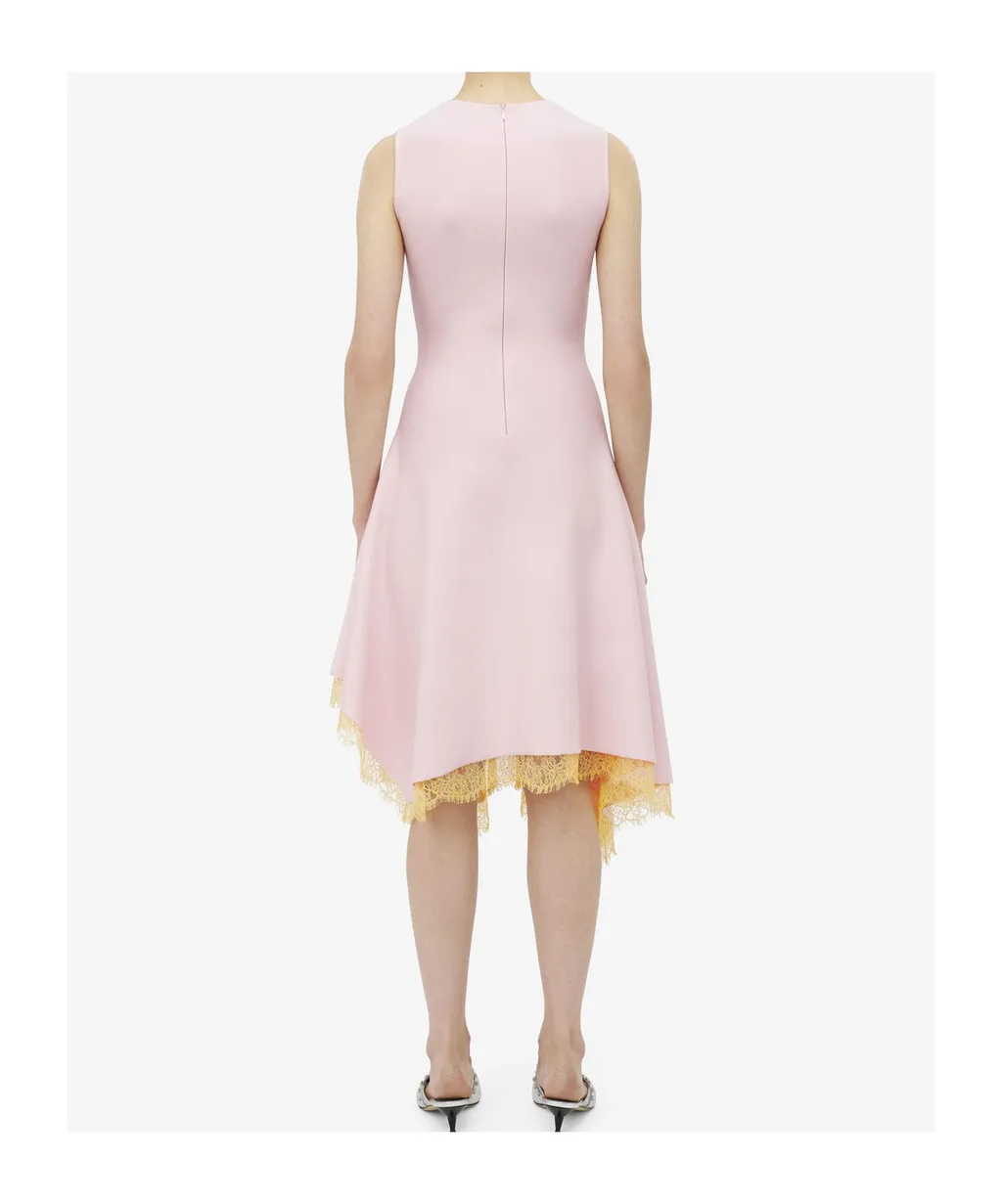 Lace Detail Asymmetric Dress