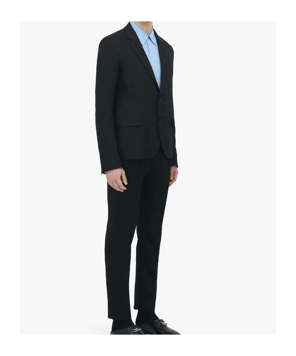 Skull Jacquard Single Breasted Blazer