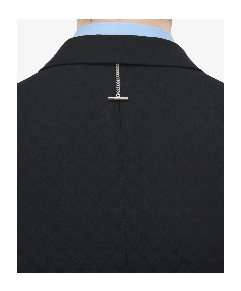 Skull Jacquard Single Breasted Blazer