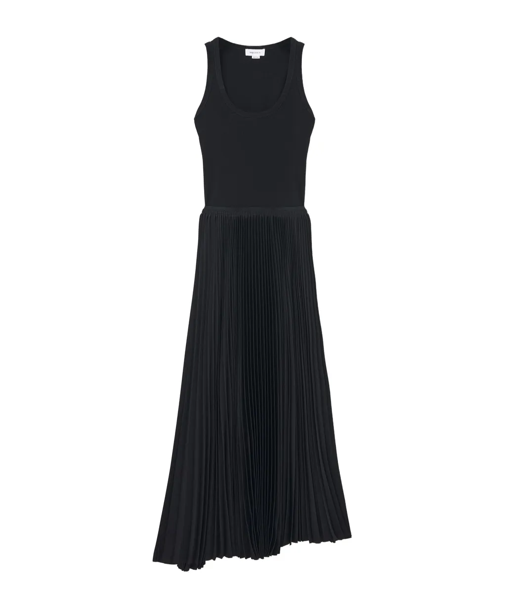 Pleated Asymmetric Sleeveless Dress