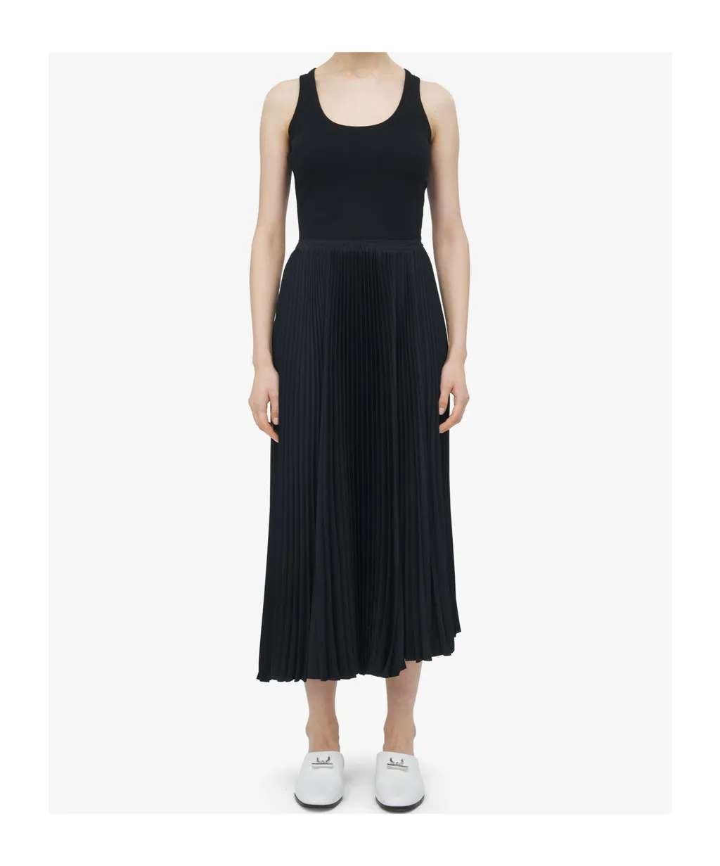 Pleated Asymmetric Sleeveless Dress