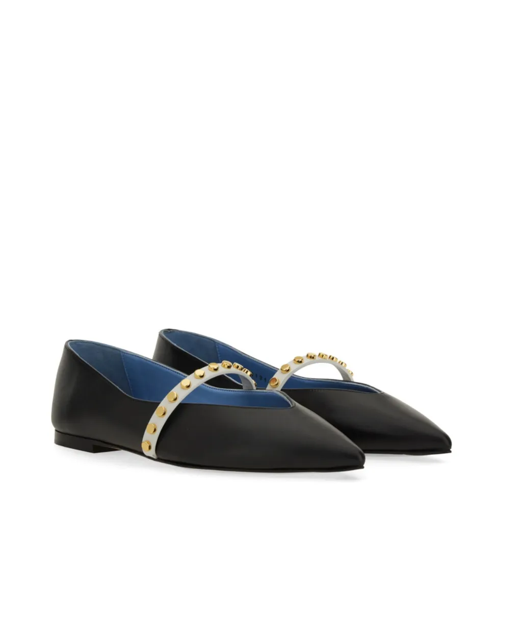 Pointed-Toe Embellished Flats