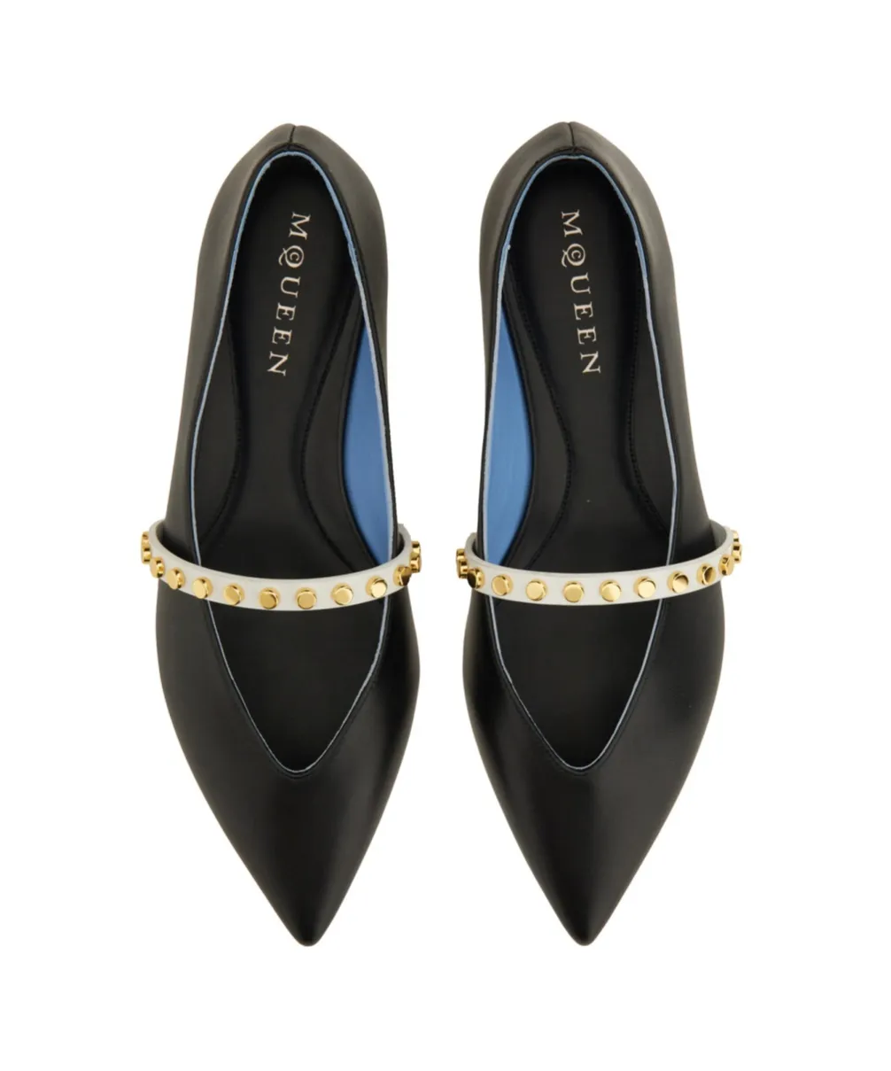 Pointed-Toe Embellished Flats