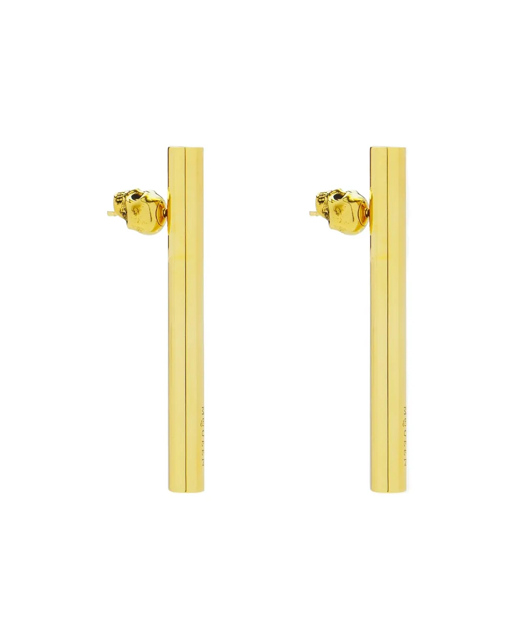 T-Bar Earrings In Antique Gold
