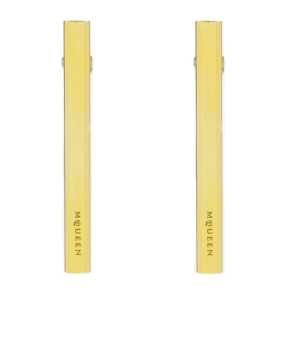 T-Bar Earrings In Antique Gold
