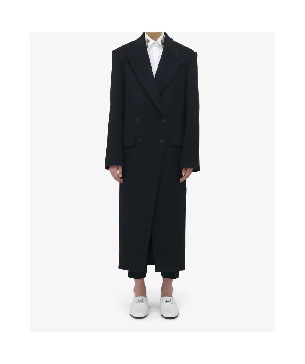 Double-Breasted Wool Felt Coat