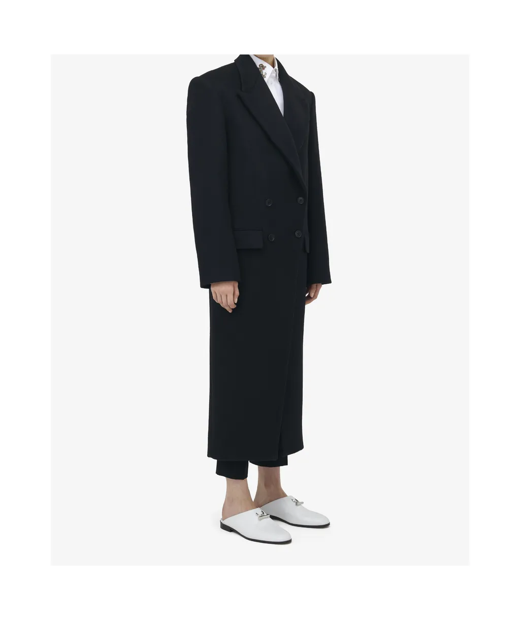 Double-Breasted Wool Felt Coat