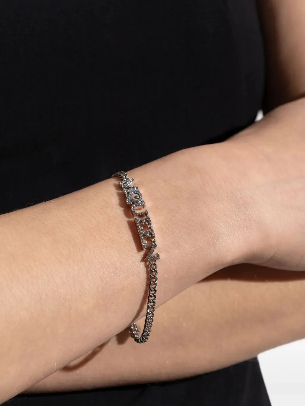 Logo Pendant Embellished Bracelet