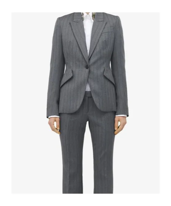 Herringbone Single-Breasted Jacket