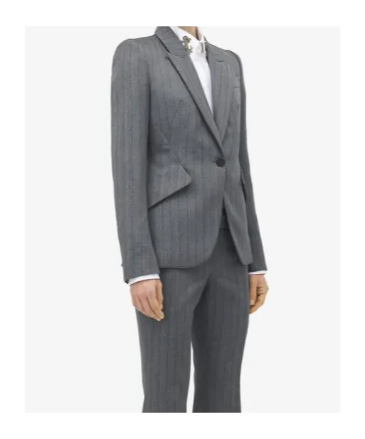 Herringbone Single-Breasted Jacket