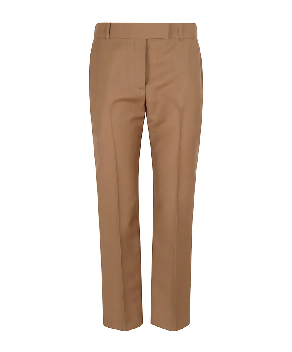 Straight-Leg Pleated Trousers