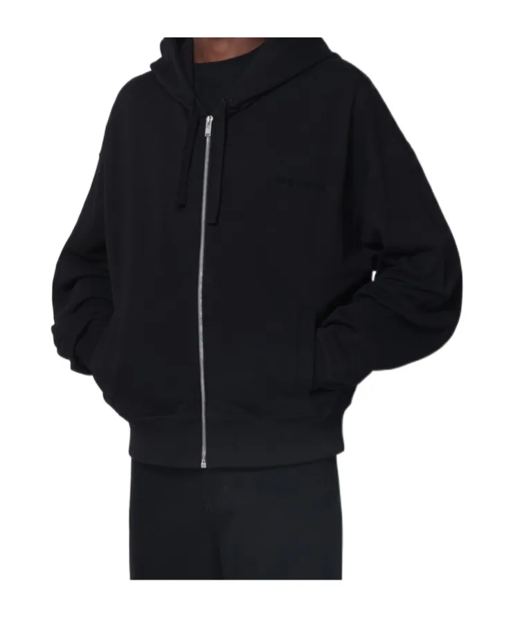 Logo Embroidered Zip-Up Hoodie