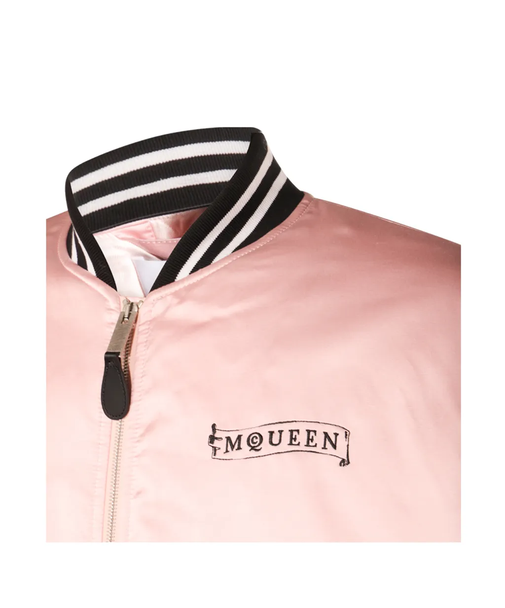 Logo Printed Satin Jacket