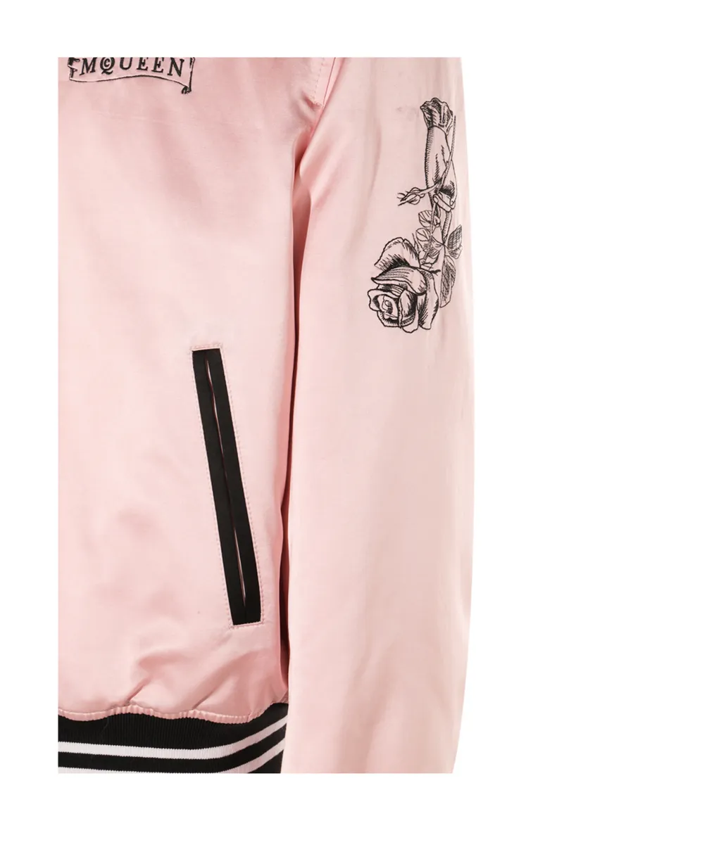 Logo Printed Satin Jacket