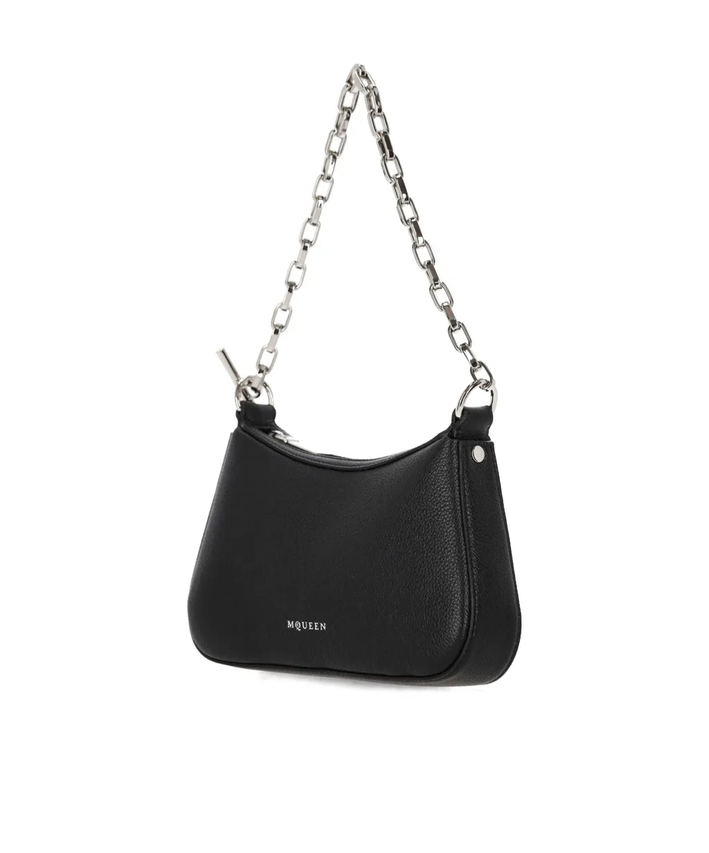 Logo Printed Chain-Linked Shoulder Bag