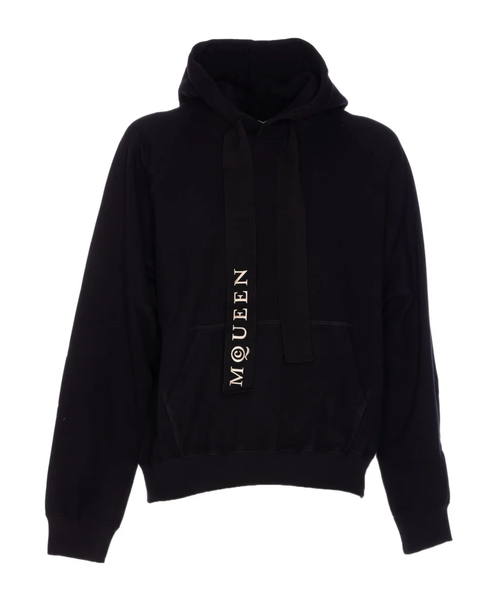 Logo Embroidered Drawstring Hoodie