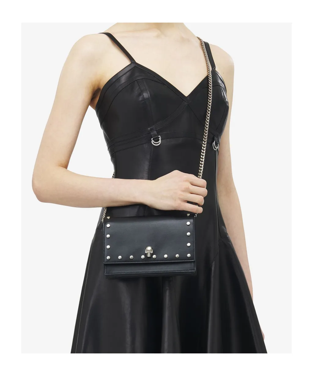Small Skull Studded Shoulder Bag