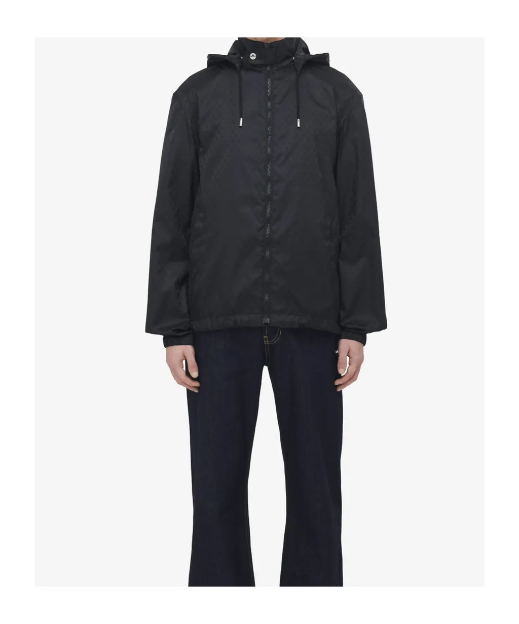 Skull Jacquard Hooded Lightweight Jacket