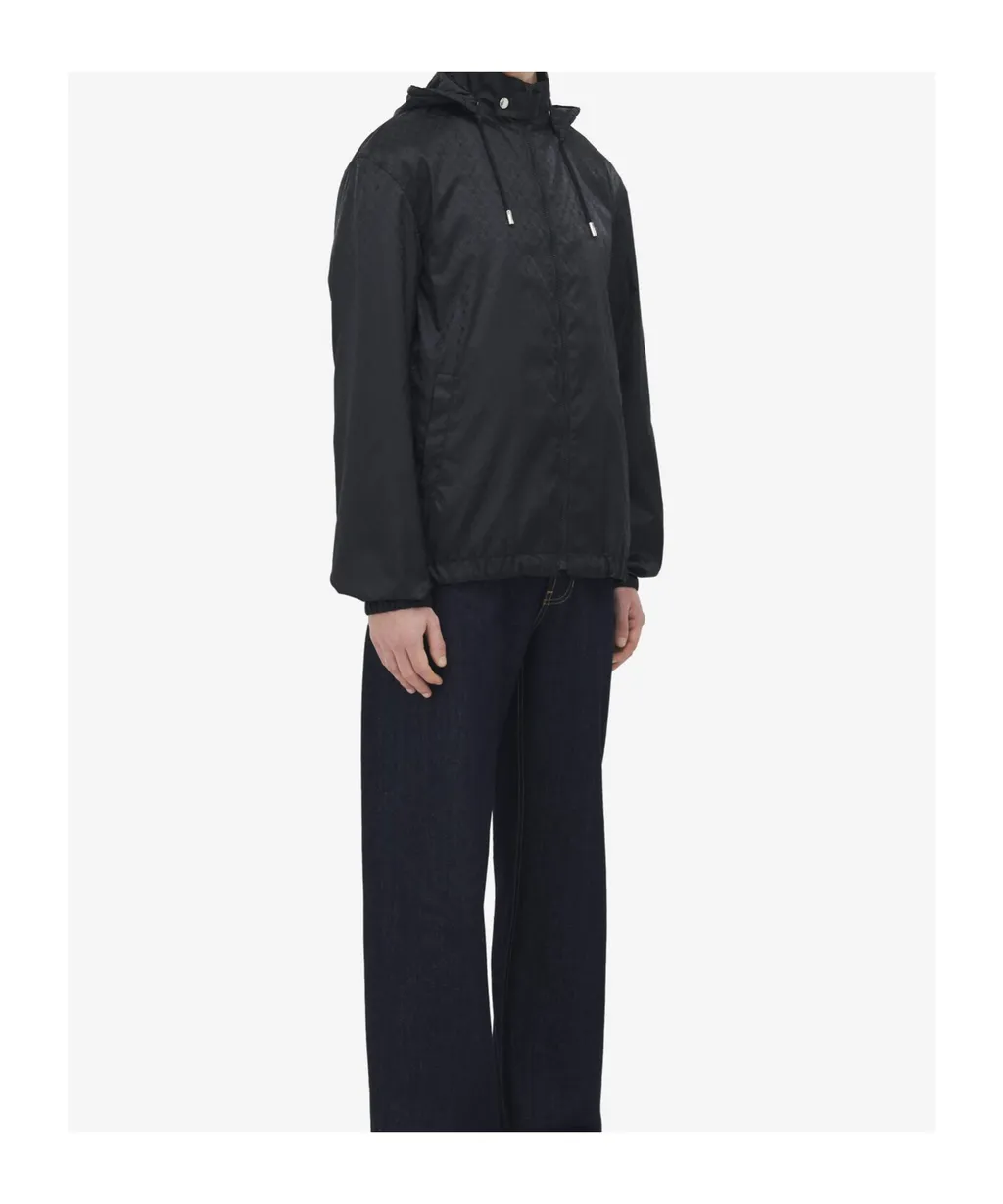 Skull Jacquard Hooded Lightweight Jacket