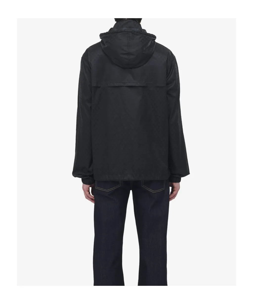 Skull Jacquard Hooded Lightweight Jacket