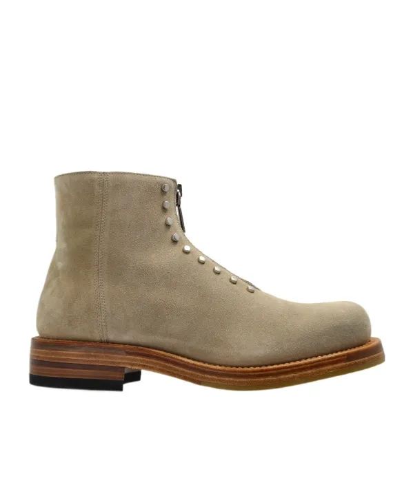 Studded Zip-Detailed Ankle Boots