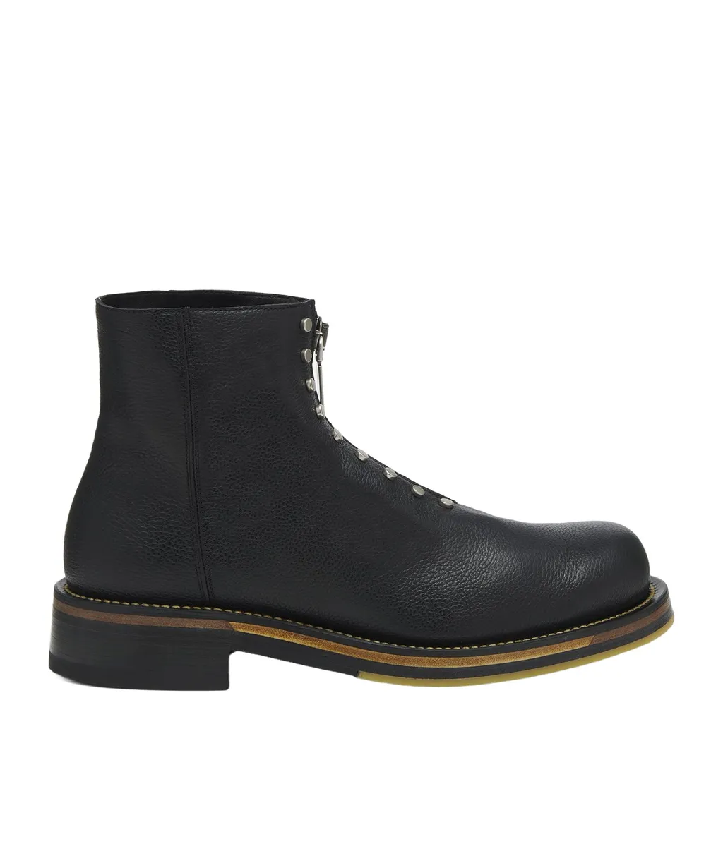 Studded Zip-Detailed Ankle Boots