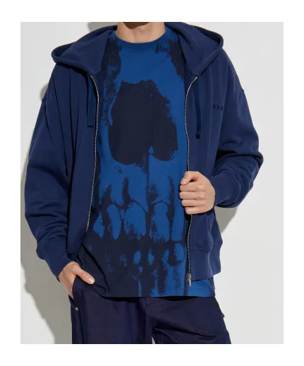 Logo Embroidered Zip-Up Hoodie