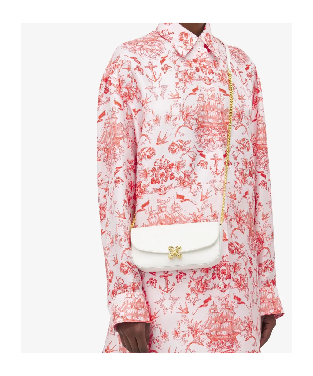 Small Skull Flower Embellished Shoulder Bag