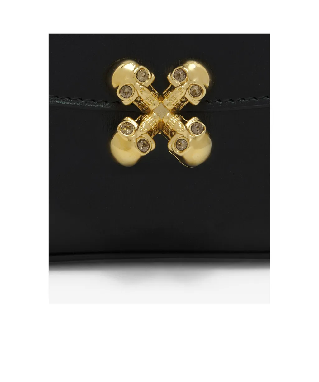 Small Skull Flower Embellished Shoulder Bag