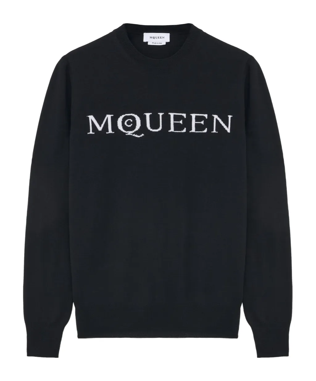 Logo Intarsia-Knit Crewneck Jumper