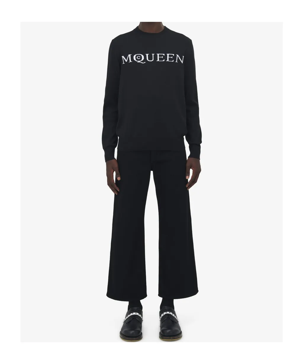 Logo Intarsia-Knit Crewneck Jumper