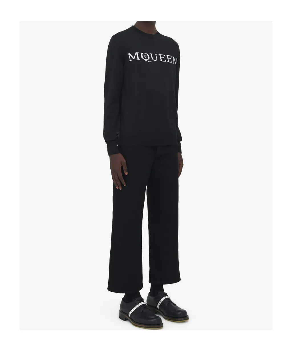 Logo Intarsia-Knit Crewneck Jumper