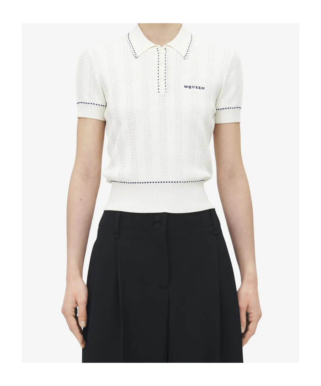 Logo Embroidered Knitted Polo Shirt