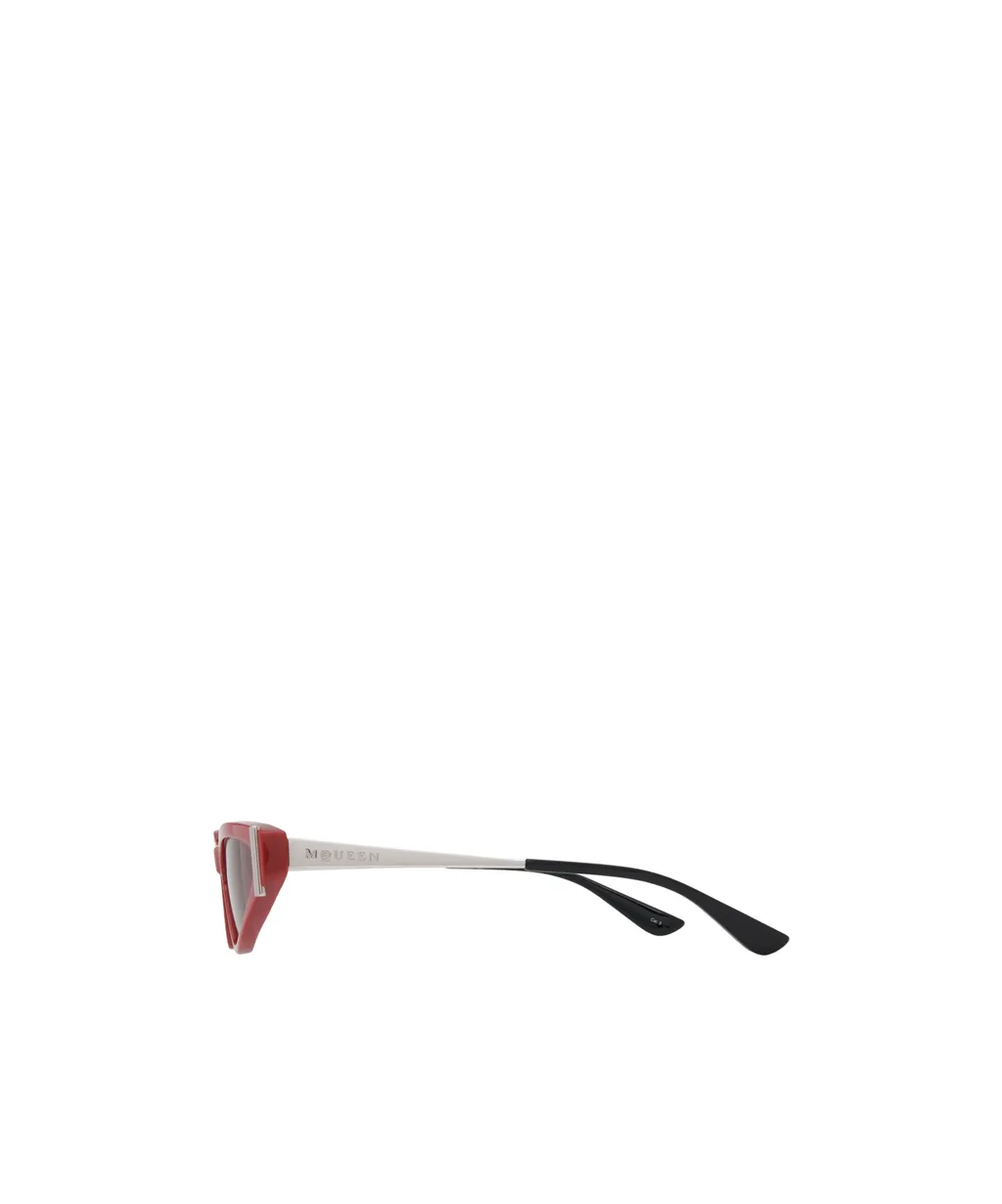Side T-Bar Sunglasses In Red/Silver