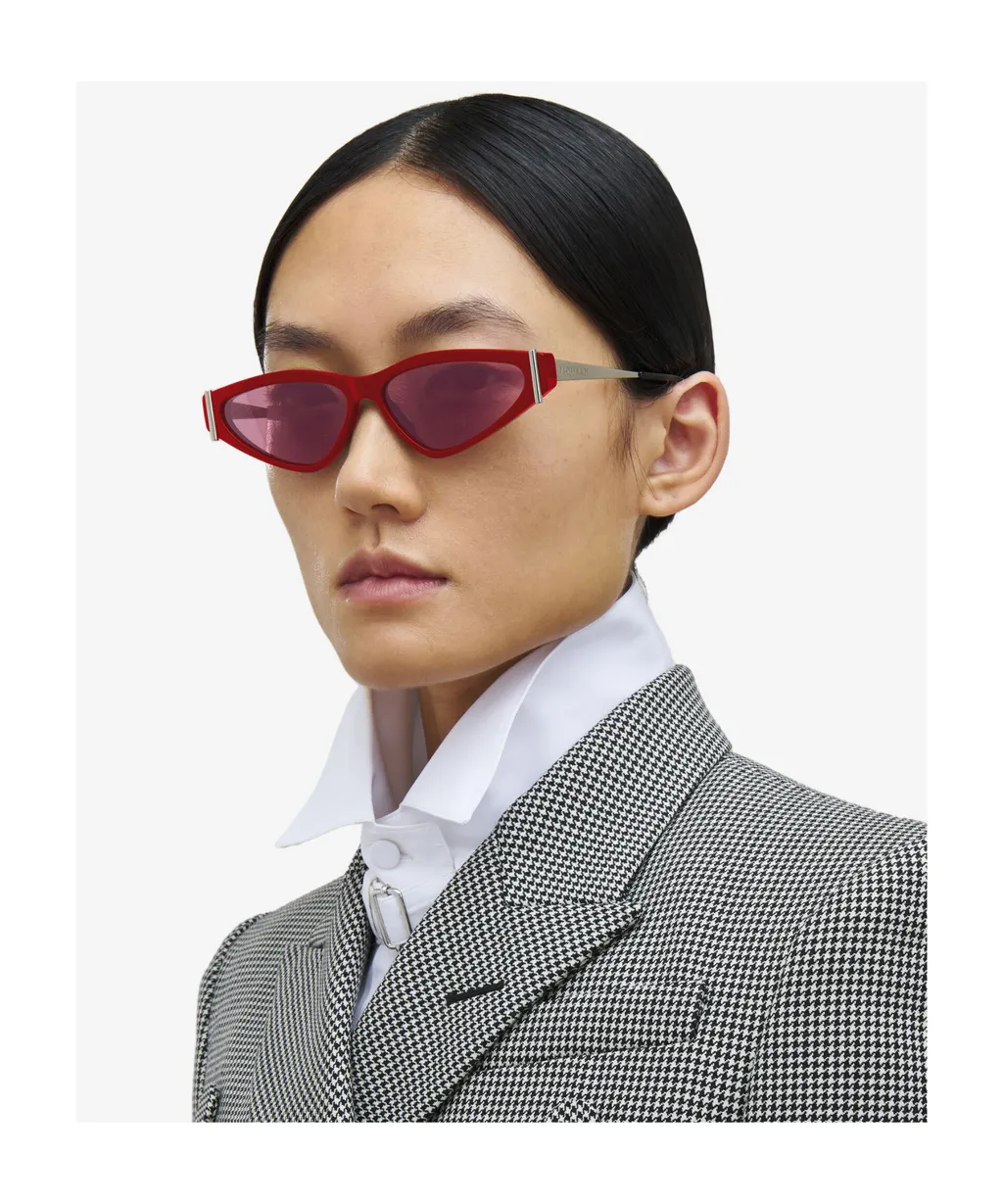 Side T-Bar Sunglasses In Red/Silver