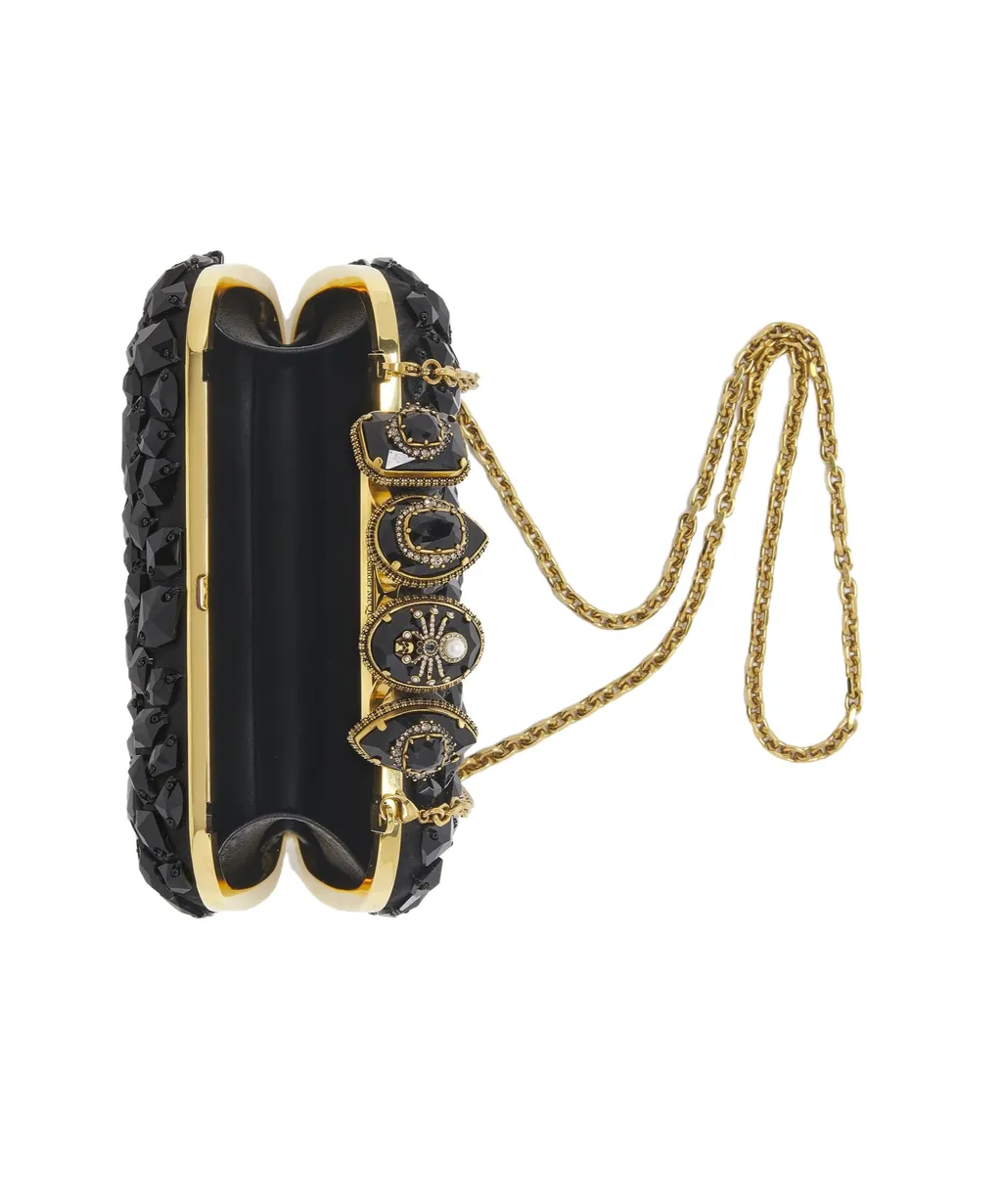 Spider Embellished Knuckle Clutch Bag